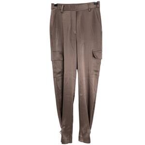 Babaton Refined Tan Satin Cargo Pants Size 0